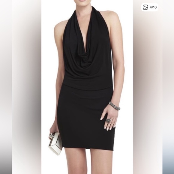 NWT BCBG MaxAzria VEDA halter black mini dress - Picture 2 of 7